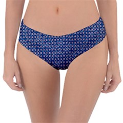 Artsy Blue Checkered Reversible Classic Bikini Bottoms by SpinnyChairDesigns