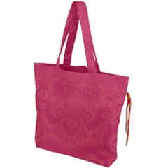 Blush Pink Octopus Swirls Drawstring Tote Bag by SpinnyChairDesigns