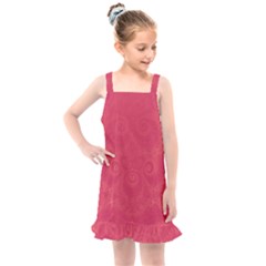 Blush Pink Octopus Swirls Kids  Overall Dress by SpinnyChairDesigns