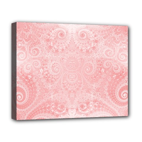 Pretty Pink Spirals Deluxe Canvas 20  X 16  (stretched) by SpinnyChairDesigns