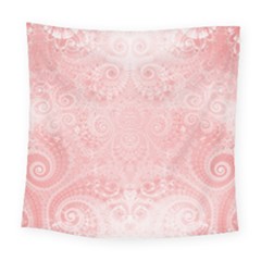 Pretty Pink Spirals Square Tapestry (large) by SpinnyChairDesigns