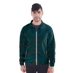 Teal Green Spirals Men s Windbreaker by SpinnyChairDesigns