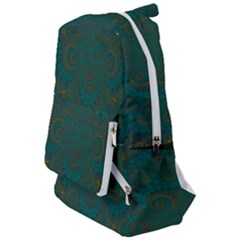 Teal Green Spirals Travelers  Backpack by SpinnyChairDesigns