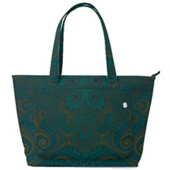 Teal Green Spirals Back Pocket Shoulder Bag  by SpinnyChairDesigns