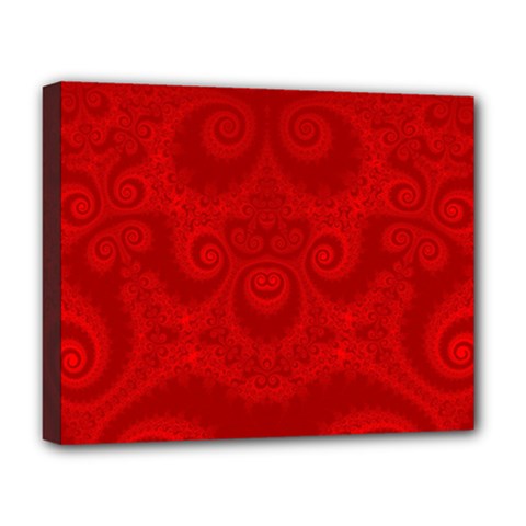 Red Spirals Deluxe Canvas 20  X 16  (stretched) by SpinnyChairDesigns