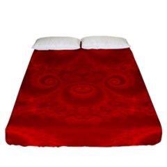 Red Spirals Fitted Sheet (king Size) by SpinnyChairDesigns