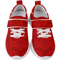 Red Spirals Kids  Velcro Strap Shoes by SpinnyChairDesigns