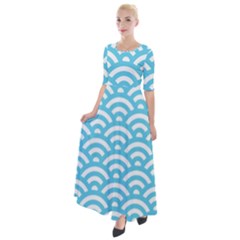 Waves Half Sleeves Maxi Dress by Sobalvarro