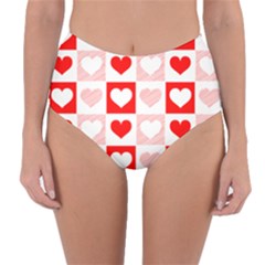 Hearts  Reversible High-waist Bikini Bottoms by Sobalvarro