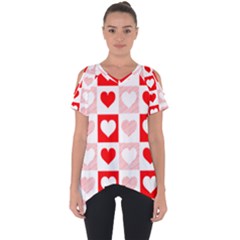 Hearts  Cut Out Side Drop Tee