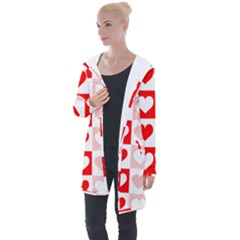 Hearts  Longline Hooded Cardigan by Sobalvarro