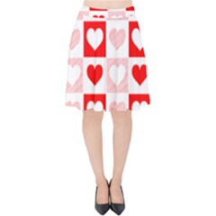 Hearts  Velvet High Waist Skirt