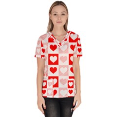 Hearts  Women s V-neck Scrub Top by Sobalvarro