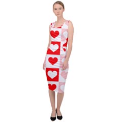Hearts  Sleeveless Pencil Dress by Sobalvarro