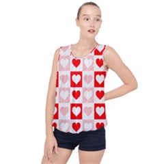 Hearts  Bubble Hem Chiffon Tank Top by Sobalvarro