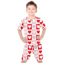 Hearts  Kids  Tee And Shorts Set by Sobalvarro