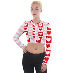 Hearts  Long Sleeve Cropped Velvet Jacket by Sobalvarro