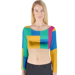 Squares  Long Sleeve Crop Top by Sobalvarro