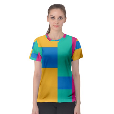 Squares  Women s Sport Mesh Tee by Sobalvarro