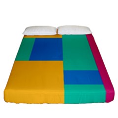 Squares  Fitted Sheet (california King Size)