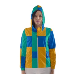 Squares  Women s Hooded Windbreaker by Sobalvarro