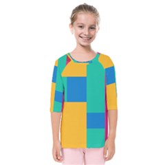 Squares  Kids  Quarter Sleeve Raglan Tee