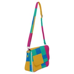 Squares  Shoulder Bag With Back Zipper