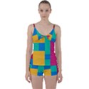 Squares  Tie Front Two Piece Tankini View1