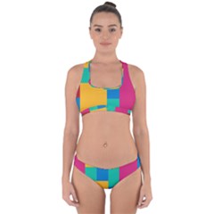 Squares  Cross Back Hipster Bikini Set by Sobalvarro