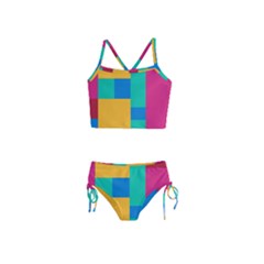 Squares  Girls  Tankini Swimsuit