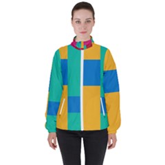 Squares  Women s High Neck Windbreaker