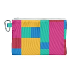 Squares  Canvas Cosmetic Bag (large)