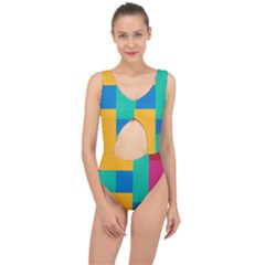 Squares  Center Cut Out Swimsuit