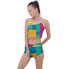 Squares  Summer Cropped Co-ord Set