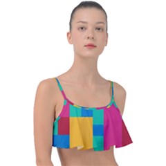 Squares  Frill Bikini Top