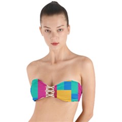 Squares  Twist Bandeau Bikini Top