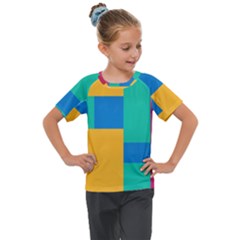 Squares  Kids  Mesh Piece Tee