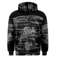 6-white-line-black-background-classic-car-original-handmade-drawing-pablo-franchi Men s Core Hoodie by blackdaisy