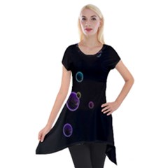 Bubble In Dark Short Sleeve Side Drop Tunic by Sabelacarlos