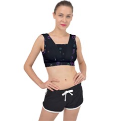 Bubble In Dark V-back Sports Bra by Sabelacarlos