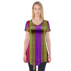 Colors Of A Rainbow Short Sleeve Tunic  by pepitasart