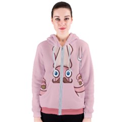 Squid Chef Cartoon Women s Zipper Hoodie by sifis