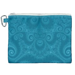 Cerulean Blue Spirals Canvas Cosmetic Bag (xxl) by SpinnyChairDesigns