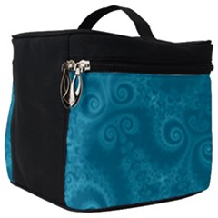 Cerulean Blue Spirals Make Up Travel Bag (big) by SpinnyChairDesigns