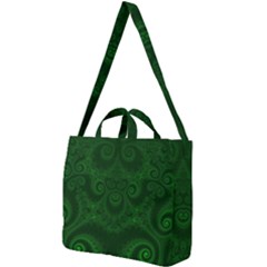 Emerald Green Spirals Square Shoulder Tote Bag by SpinnyChairDesigns