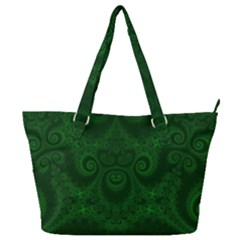 Emerald Green Spirals Full Print Shoulder Bag by SpinnyChairDesigns