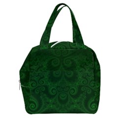 Emerald Green Spirals Boxy Hand Bag by SpinnyChairDesigns