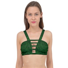 Emerald Green Spirals Cage Up Bikini Top by SpinnyChairDesigns