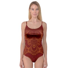 Red And Gold Spirals Camisole Leotard  by SpinnyChairDesigns