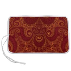 Red And Gold Spirals Pen Storage Case (m) by SpinnyChairDesigns